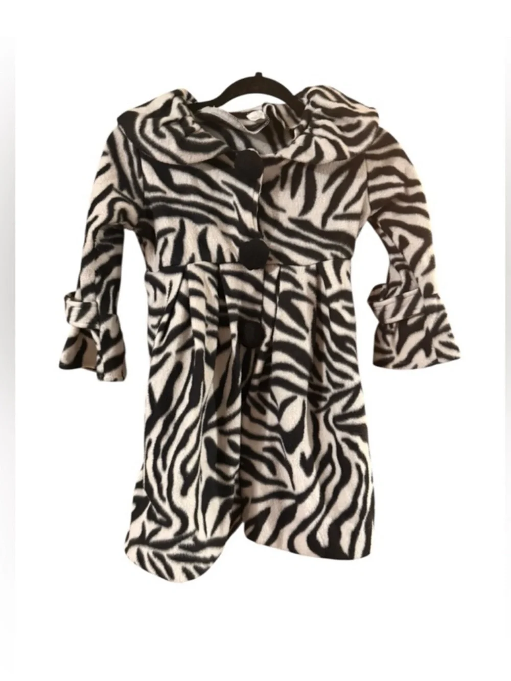 Unlisted Black and White Zebra Faux Fur Kids Coat